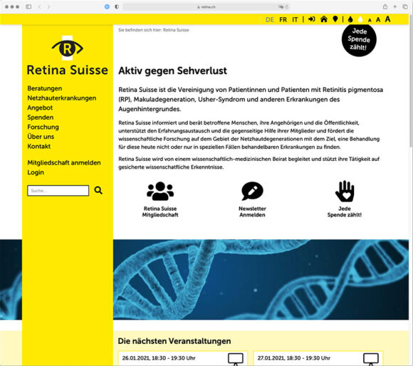 Retina Suisse Website